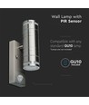 GU10 Wandlamp up/down met sensor - IP44 buiten, roestvrij staal, zonder lichtbron