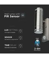 GU10 Wandlamp up/down met sensor - IP44 buiten, roestvrij staal, zonder lichtbron