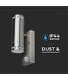 GU10 Wandlamp up/down met sensor - IP44 buiten, roestvrij staal, zonder lichtbron