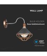 E27 vintage lantaarn wandlamp - IP65, rose gold, ABS+metaal, glas, zonder lichtbron