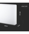 25W LED plafondlamp, Samsung LED chip - 300x300mm, IP44, IK08, witte rand, 3000K