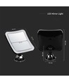 3,2W LED spiegel met 10x vergroting - Batterijgevoed, 360° rotatie, IP44, zwart, zuignap, koud wit