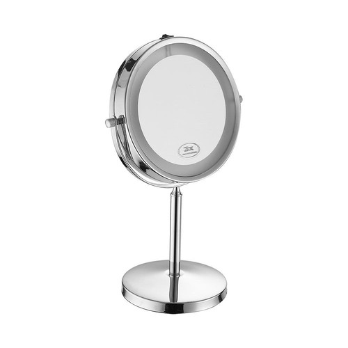 3W LED cosmeticaspiegel met licht - 7 inch, 1X en 3X vergroting, 360° rotatie, batterijgevoed, chroom finish