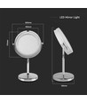 3W LED cosmeticaspiegel met licht - 7 inch, 1X en 3X vergroting, 360° rotatie, batterijgevoed, chroom finish