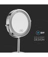 3W LED cosmeticaspiegel met licht - 7 inch, 1X en 3X vergroting, 360° rotatie, batterijgevoed, chroom finish