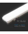 V-Tac 120cm armatuur incl. zonnepaneel - 18W, CCT(3-in-1), sensor, RF afstandsbediening, IP65 buiten