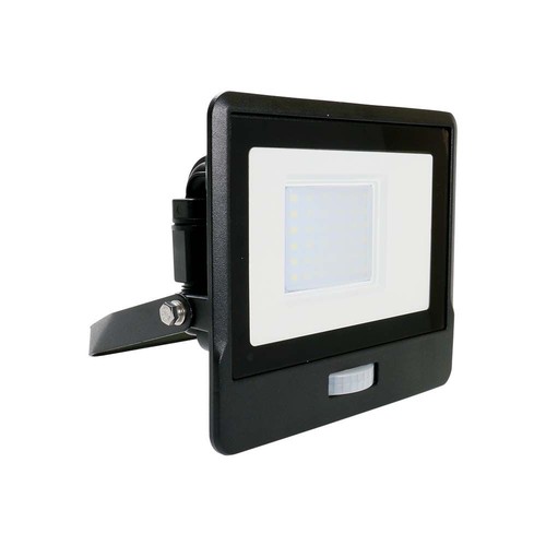 30W LED breedstraler met sensor - Samsung LED chip, IP65, zwart, slim, buiten