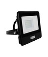 20W LED breedstraler met sensor - Samsung LED chip, IP65, zwart, 1m kabel, koud wit