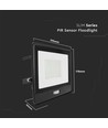 50W LED breedstraler met sensor - Samsung LED chip, IP65, zwart, 6500K, 5 jaar garantie