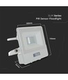 10W LED-breedstraler met sensor - Wit, Samsung LED-chip