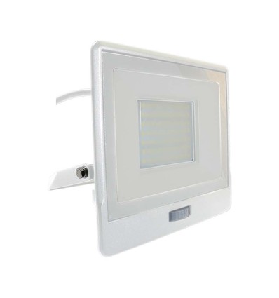 50W breedstraler - PIR-sensor, Samsung-chip, 1m kabel, 4000K, witte behuizing, werklamp