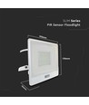 50W breedstraler - PIR-sensor, Samsung-chip, 1m kabel, 4000K, witte behuizing, werklamp