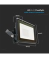 20W LED Schijnwerper - Samsung Chip, Directe Aansluiting, 4000K, Zwarte Behuizing