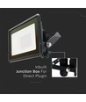 20W LED-projector - Samsung chip, directe aansluiting, 6500K, zwarte behuizing