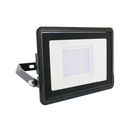 30W LED breedstraler, Samsung LED chip - IP65, koud wit, zwart, ingebouwde lasdoos, buiten