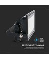 30W LED breedstraler, Samsung LED chip - IP65, koud wit, zwart, ingebouwde lasdoos, buiten