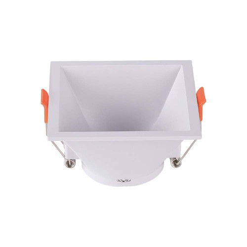 GU10 inbouwspot - Vierkant, wit, IP20, gat: 83x83mm, zonder lichtbron
