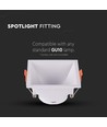 GU10 inbouwspot - Vierkant, wit, IP20, gat: 83x83mm, zonder lichtbron