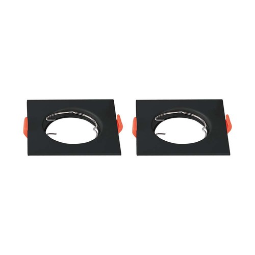 2 st. GU10/MR16 downlight - Zonder lichtbron, Zwart, Gat: Ø6,1cm Afm: 8,1x8,1cm