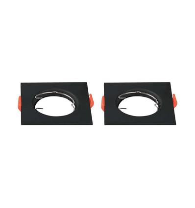 2 st. GU10/MR16 downlight - Zonder lichtbron, Zwart, Gat: Ø6,1cm Afm: 8,1x8,1cm