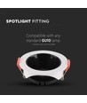 GU10 lamp - ronde witte rand, zwarte reflector