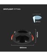 GU10/MR16 Downlight met zwarte reflector - Zonder lichtbron, Zwart, Zaagmaat: Ø7,2 cm, afmetingen: Ø8,5 cm