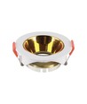 GU10 inbouwspot - Rond, wit/goud, PC kunststof, Gat: Ø7,2 cm, Afmeting: Ø8,5 cm, zonder lichtbron