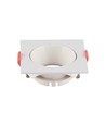 GU10 inbouwspot, vierkant - Wit frame, witte reflector, gat: Ø7,2 cm, zonder lichtbron