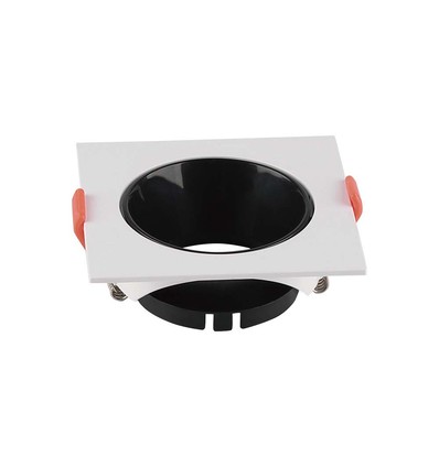 GU10/MR16 Downlight met zwarte reflector - Zonder lichtbron, Zwart, Zaagmaat: Ø7,2 cm, Afmetingen: 8,5x8,5 cm