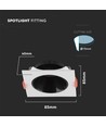 GU10/MR16 Downlight met zwarte reflector - Zonder lichtbron, Zwart, Zaagmaat: Ø7,2 cm, Afmetingen: 8,5x8,5 cm