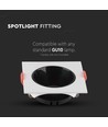 GU10/MR16 Downlight met zwarte reflector - Zonder lichtbron, Zwart, Zaagmaat: Ø7,2 cm, Afmetingen: 8,5x8,5 cm