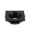 GU10 inbouwspot - Vierkant, zwart frame en reflector, IP20, Gat: Ø7,2 cm, 8,5x8,5 cm, zonder lichtbron