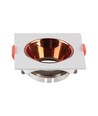 GU10 inbouwspot - Vierkant, wit met rose gold reflector, PC kunststof, gat: Ø7,2 cm, 8,5 x 8,5 cm, IP20 binnenshuis