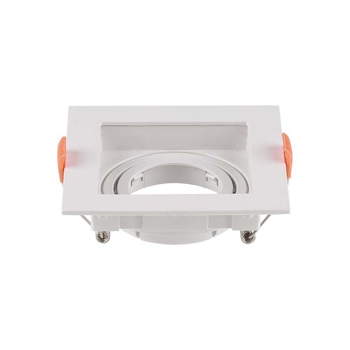 GU10 inbouwspot - Vierkant, wit, 102x102 mm, gat: 95x95 mm, IP20, zonder lichtbron