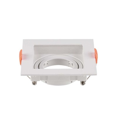GU10 inbouwspot - Vierkant, wit, 102x102 mm, gat: 95x95 mm, IP20, zonder lichtbron