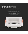 GU10 inbouwspot - Vierkant, wit, 102x102 mm, gat: 95x95 mm, IP20, zonder lichtbron