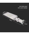 30W LED straatverlichting met sensor - Samsung LED chip, 100lm/W, IP65, koud wit, grijs, incl. verstelbare adapter