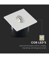 3W vierkante LED inbouwspot voor trappen - 4000K, 270lm, gat: 62mm, afm: 80x80mm