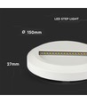 2W ronde LED trapspot - Wit, 3000K, IP65, binnen en buiten