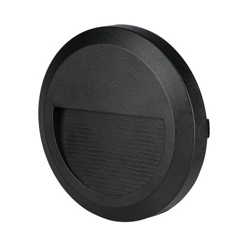 2W LED wandlamp voor trappen - Rond, zwart, 3000K, 80lm, Ø15cm, binnen / buiten
