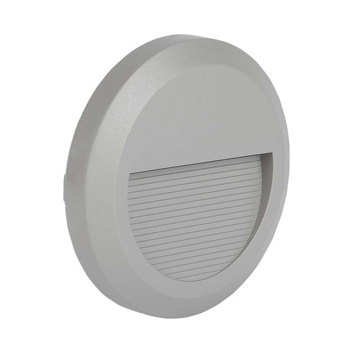 2W Ø15cm LED bolderlamp / trapverlichting - Rond, grijs, IP65, 3000K, incl. lichtbron