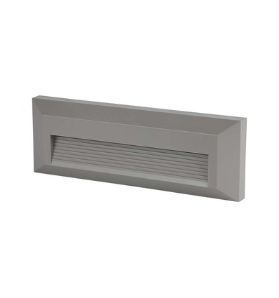 3W rechthoekige LED trapspot - IP65, grijs, 3000K, voor inbouw in de muur