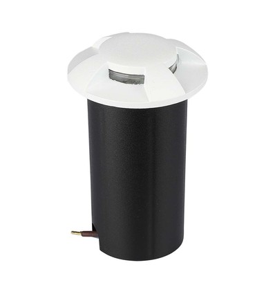 1W LED grondspot / trapverlichting, 12V - IP67, 3000K, Ø60mm, zwart, gat: Ø4,3cm