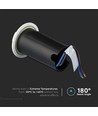 1W LED grondspot / trapverlichting, 12V - IP67, 3000K, Ø60mm, zwart, gat: Ø4,3cm