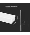 120cm 40W LED lineair armatuur met Samsung chip - Wit, 120° stralingshoek, incl. 1,5m draadophanging