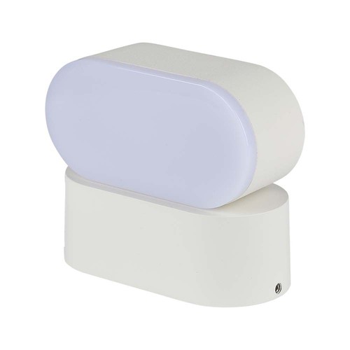 6W ovale wandlamp - IP65, wit, kantelbaar, incl. lichtbron