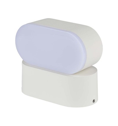 6W ovale wandlamp - IP65, wit, kantelbaar, incl. lichtbron
