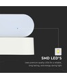 6W ovale wandlamp - IP65, wit, kantelbaar, incl. lichtbron
