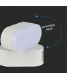 6W ovale wandlamp - IP65, wit, kantelbaar, incl. lichtbron