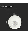 4W witte LED wandlamp - IP65, 4000K, rond, buiten/binnen, incl. lichtbron